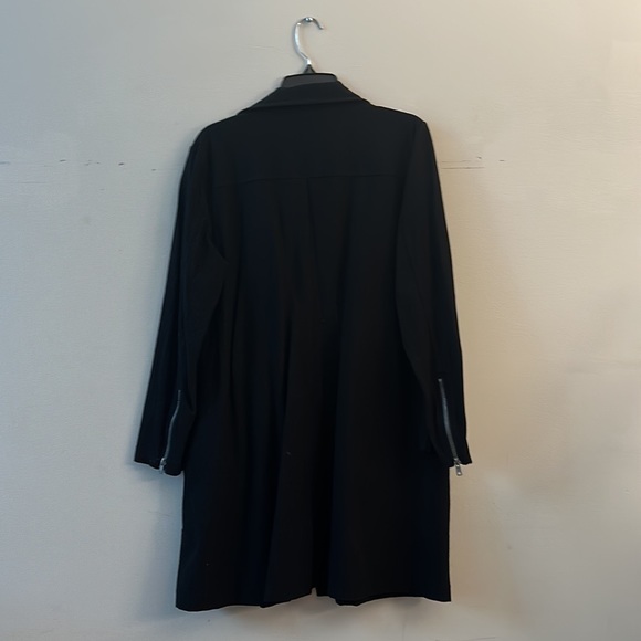 Eileen Fisher Black Moto Zippered Trench Jacket women’s Medium - Picture 6 of 9
